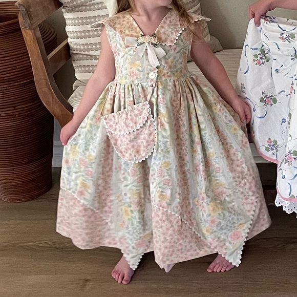 Vintage Daisy Kingdom girls dress with attached bag toddler size 4 - Picture 2 of 10